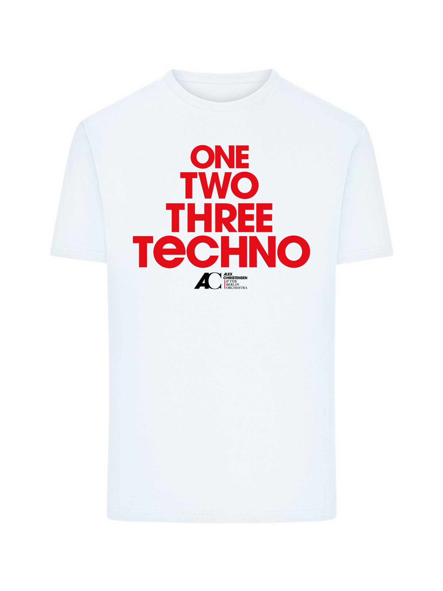 One Two Three Techno - Tourshirt Rot
