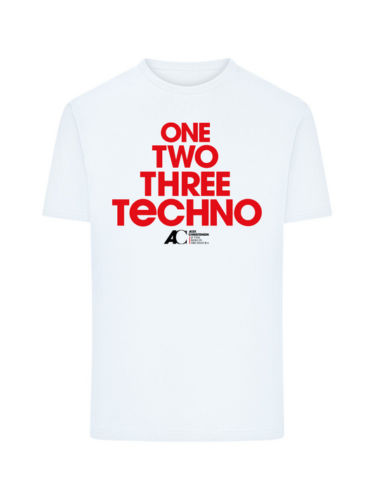 One Two Three Techno - Tourshirt Rot