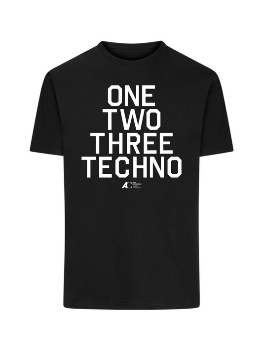 One Two Three Techno - Tourshirt Schwarz